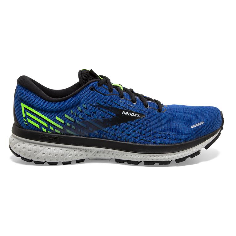 Brooks Ghost 13 Road Running Shoes - Men's - Blue/Black/Green Gecko (26850-SBNC)